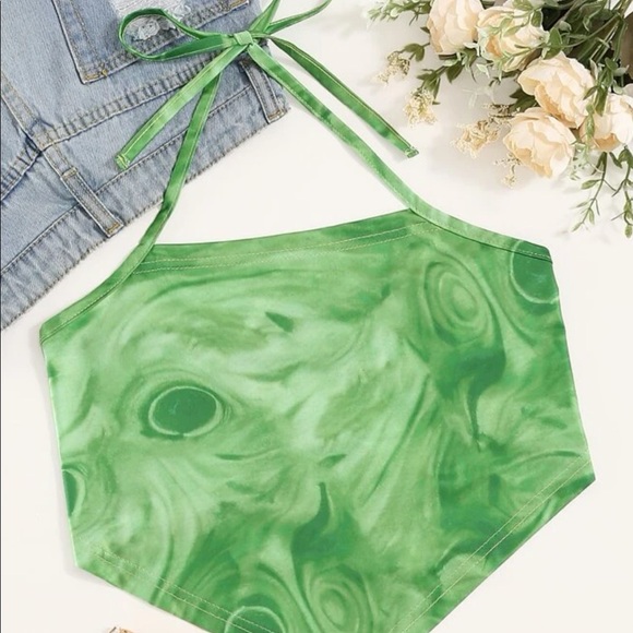 Tie dye bandana crop halter top - Picture 3 of 3